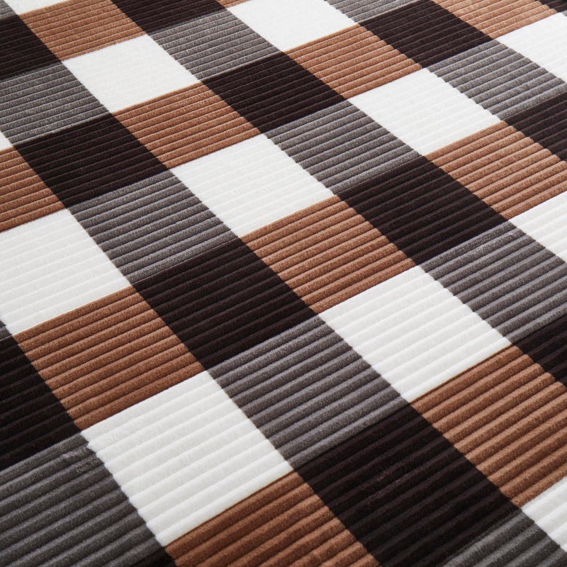 PU MEI Sherpa Blanket Twin Plaid Thick Bed Blanket  60 *80  Super Soft Flannel Fuzzy Fleece Reversible Velvet Plush Warm Blanket for Couch(Brown-Check  60""*80"") - Image 5